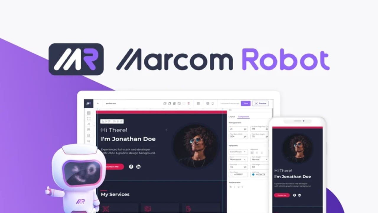 Marcom Robot Landing Page Builder