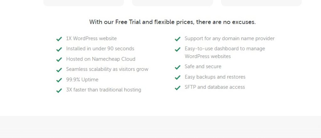 Features of Free Trial Offered by Namecheap