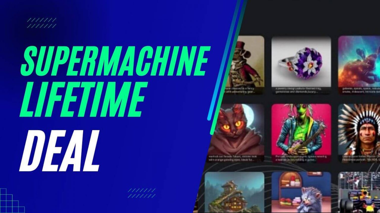 SUPERMACHINE Lifetime Deal [$69]: Generate Stock photos & Arts